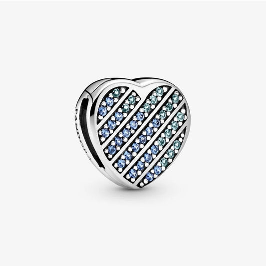 Clip Pandora a Cuore con Pavé Blu 799346C01