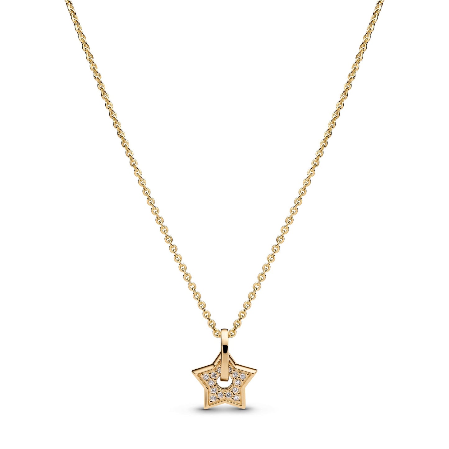 Collana Pandora Talisman Stella in oro 14k con pavé di diamanti creati in laboratorio - 354790C01