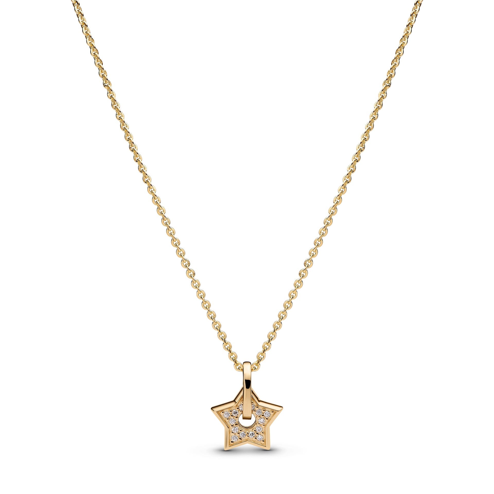 Collana Pandora Talisman Stella in oro 14k con pavé di diamanti creati in laboratorio - 354790C01