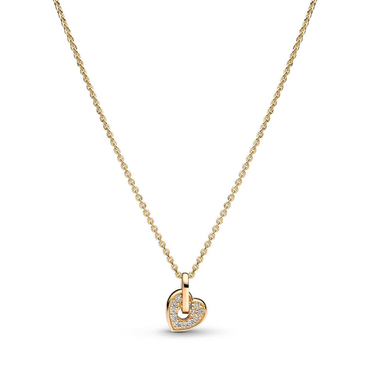 Collana Pandora Talisman Cuore in oro 14k con pavé di diamanti creati in laboratorio - 354791C01
