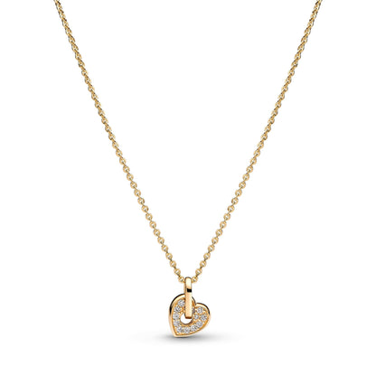 Collana Pandora Talisman Cuore in oro 14k con pavé di diamanti creati in laboratorio - 354791C01