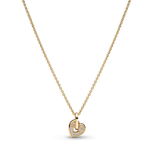 Collana Pandora Talisman Cuore in oro 14k con pavé di diamanti creati in laboratorio - 354791C01