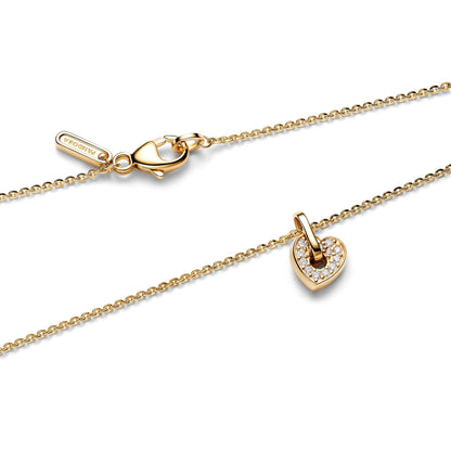 Collana Pandora Talisman Cuore in oro 14k con pavé di diamanti creati in laboratorio - 354791C01