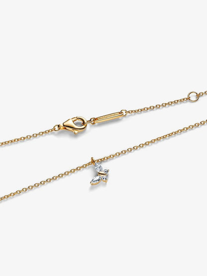 Collana Pandora con pendente Farfalla Placcatura in Oro 14k
