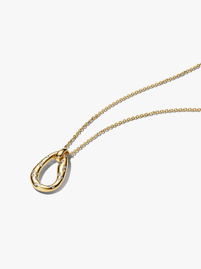 Collana Pandora Ovale Linea Sinuosa con Pietre Luminose 364666C01