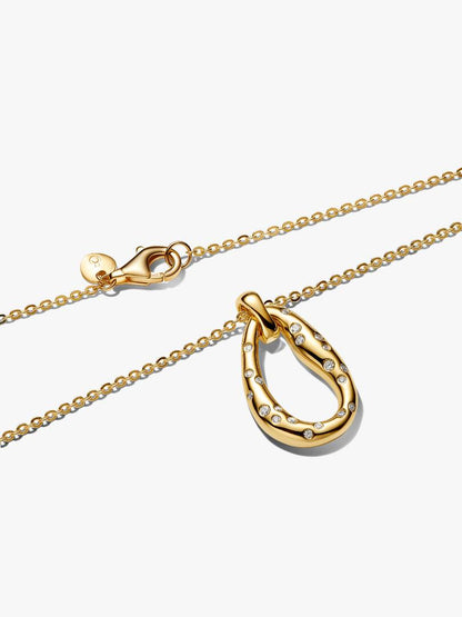 Collana Pandora Ovale Linea Sinuosa con Pietre Luminose 364666C01