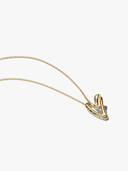 Collana Pandora Cuore Linea Sinuosa con Pietre Luminose 364669C01