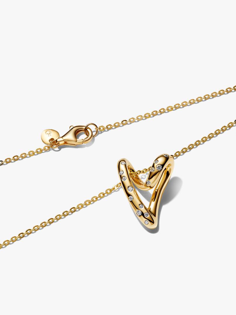 Collana Pandora Cuore Linea Sinuosa con Pietre Luminose 364669C01