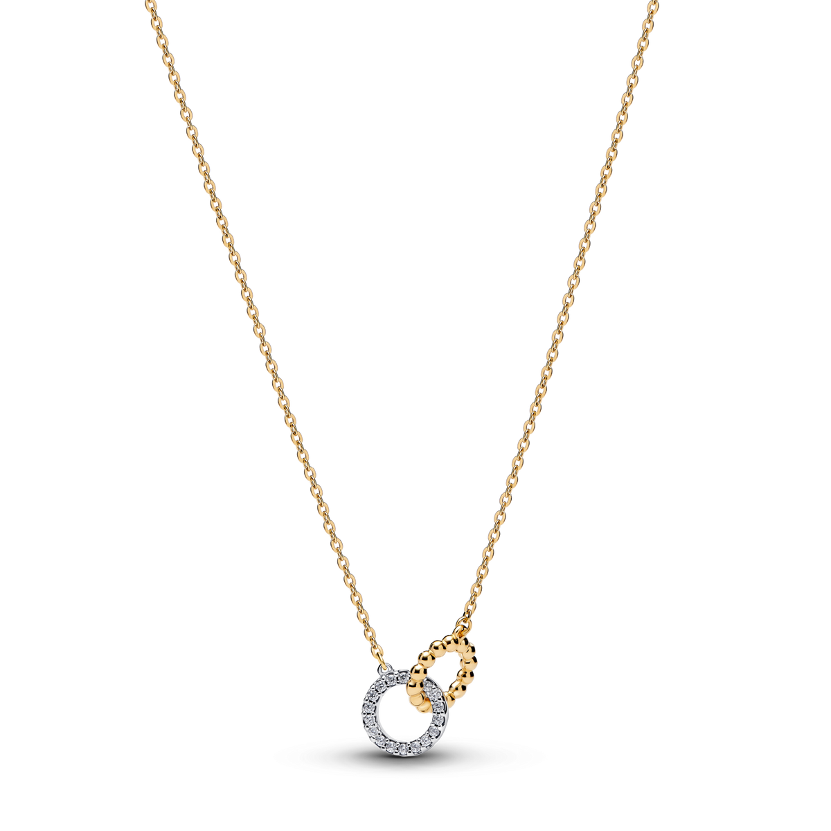 Collana Pandora Cerchi Intrecciati Sfere e Pavé 364825C01