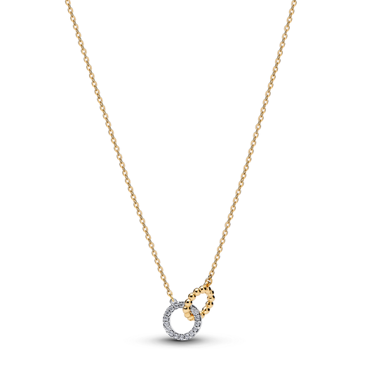Collana Pandora Cerchi Intrecciati Sfere e Pavé 364825C01