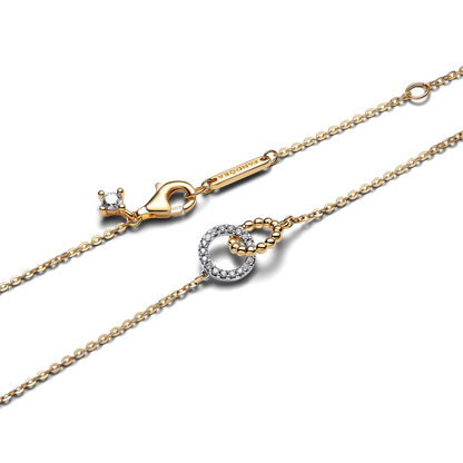 Collana Pandora Cerchi Intrecciati Sfere e Pavé 364825C01