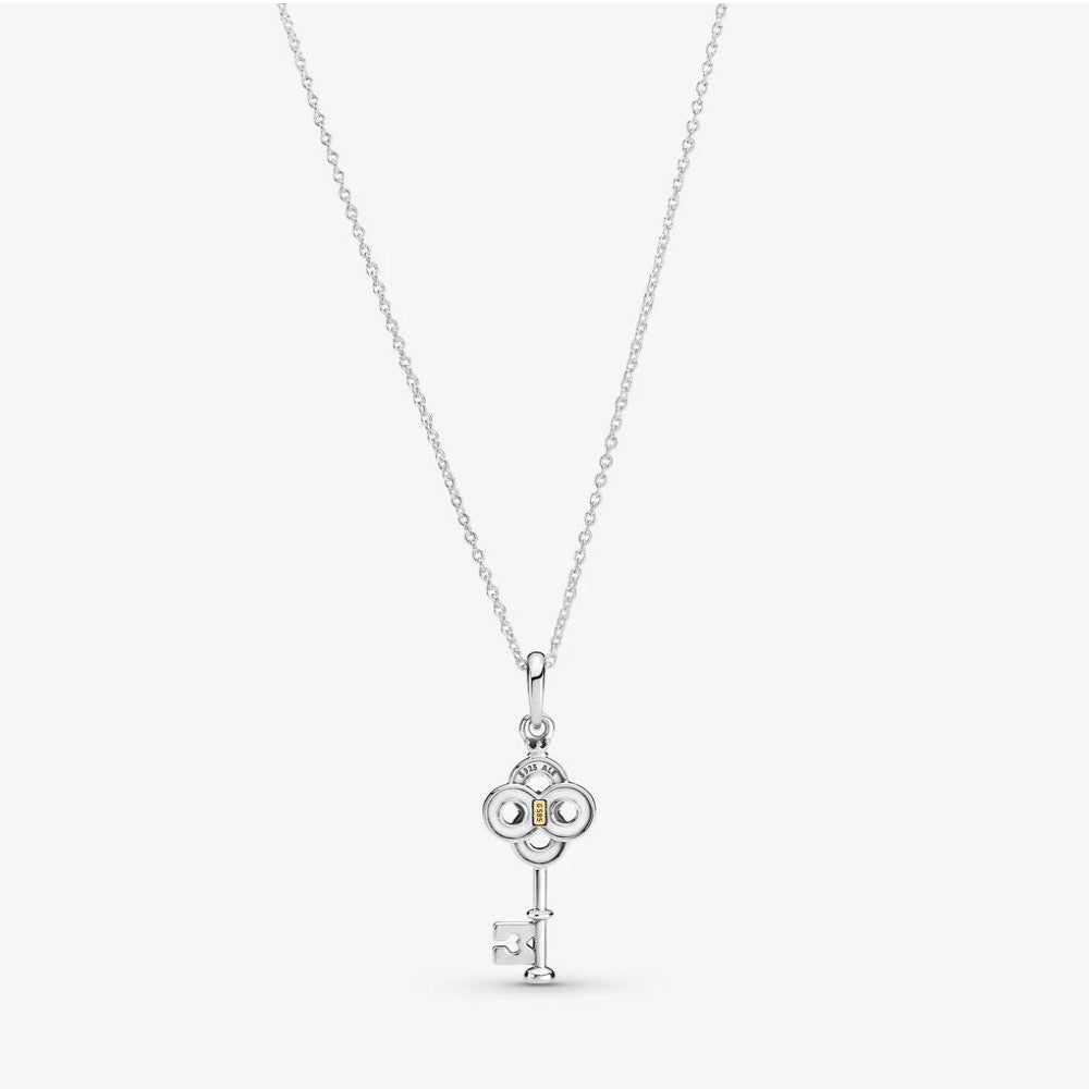 Pandora Two-Tone Key and Flower Necklace 399339C01-70