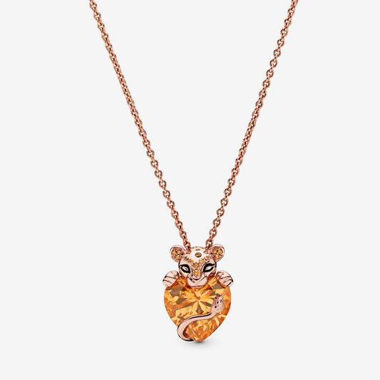 Collana Pandora Scintillante Regina della Savana & Cuore 388068CZM-60
