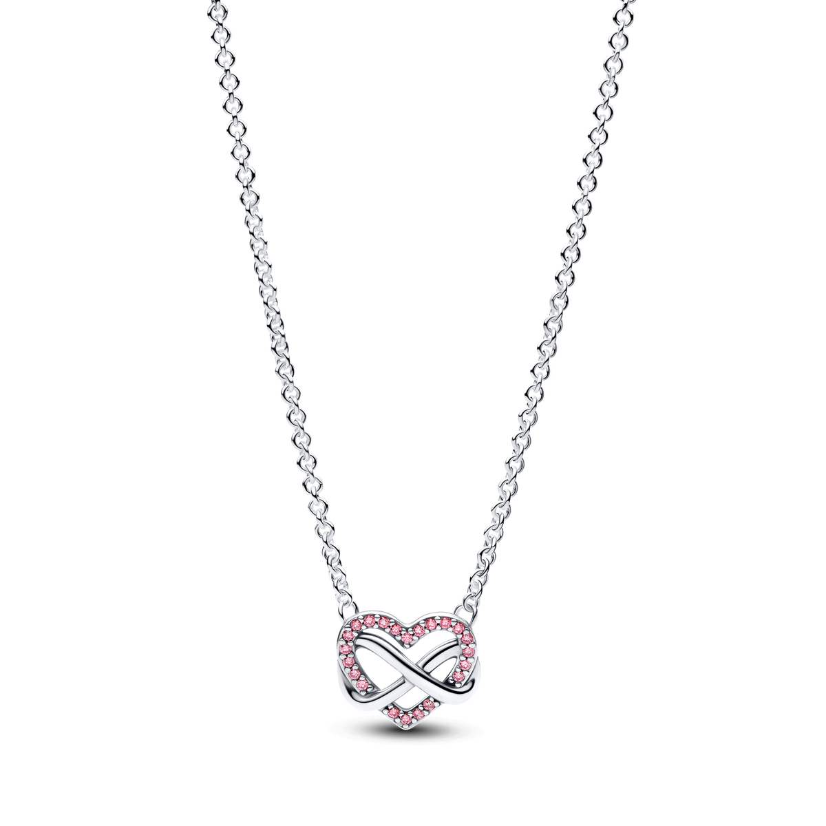 Collana Pandora Cuore Infinito Pietre Luminose Rosa 392666C02