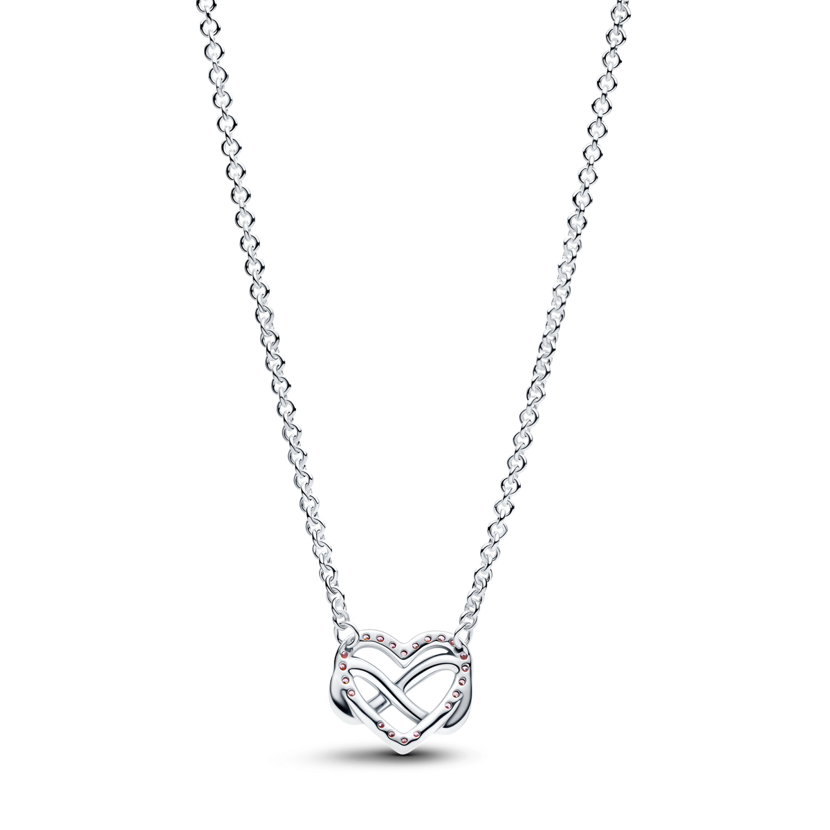 Collana Pandora Cuore Infinito Pietre Luminose Rosa 392666C02