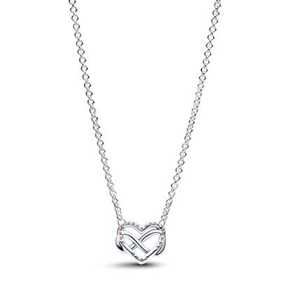 Collana Pandora Cuore Infinito Pietre Luminose Rosa 392666C02