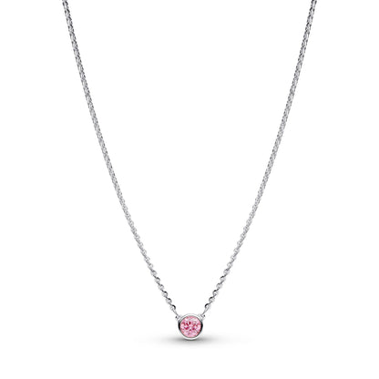 Collana Pandora Era Bezel con diamante creato in laboratorio rosa - 392885C02