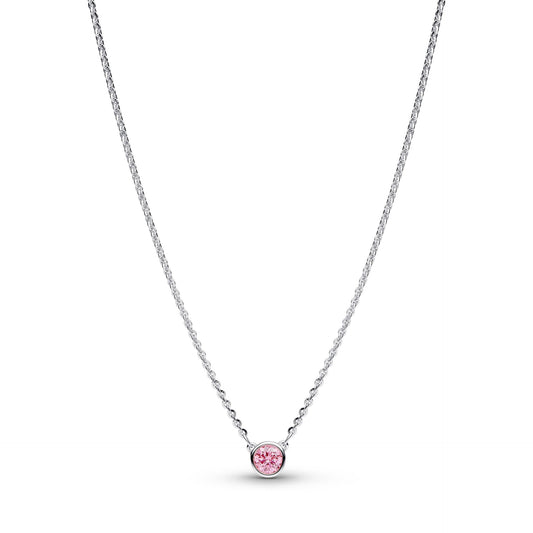 Collana Pandora Era Bezel con diamante creato in laboratorio rosa - 392885C02