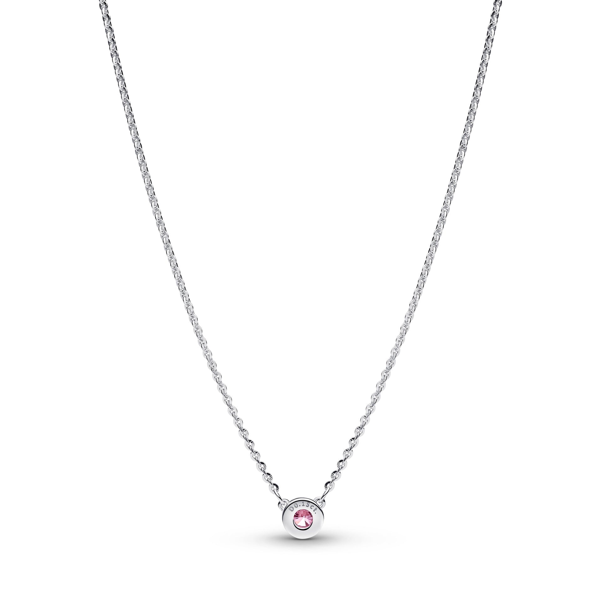 Collana Pandora Era Bezel con diamante creato in laboratorio rosa - 392885C02