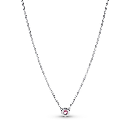 Collana Pandora Era Bezel con diamante creato in laboratorio rosa - 392885C02