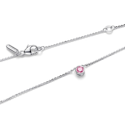 Collana Pandora Era Bezel con diamante creato in laboratorio rosa - 392885C02