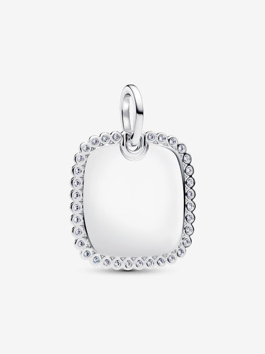 Charm Pandora Pendente Medaglia Quadrata Luminosa da incidere 394009C01