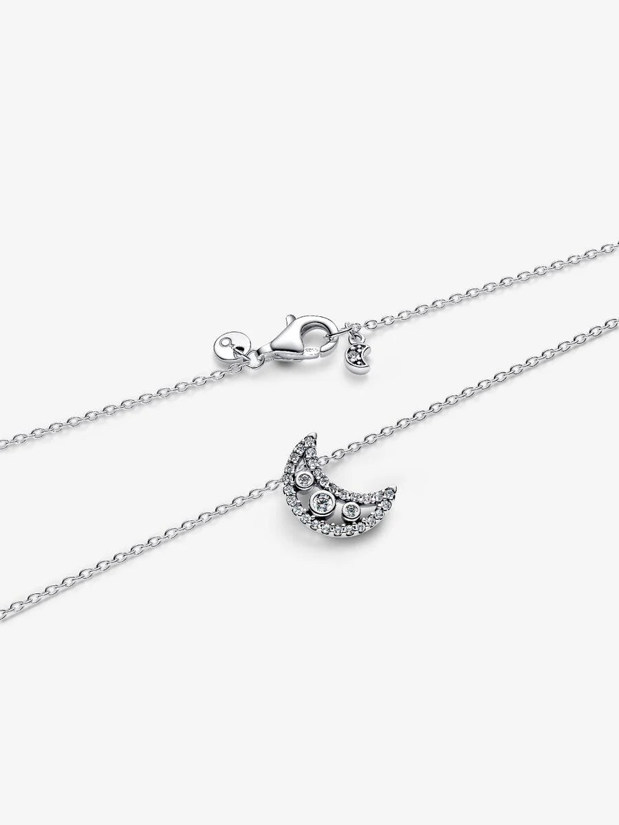 Collana Pandora con pendente Falce di luna Argento Sterling 925