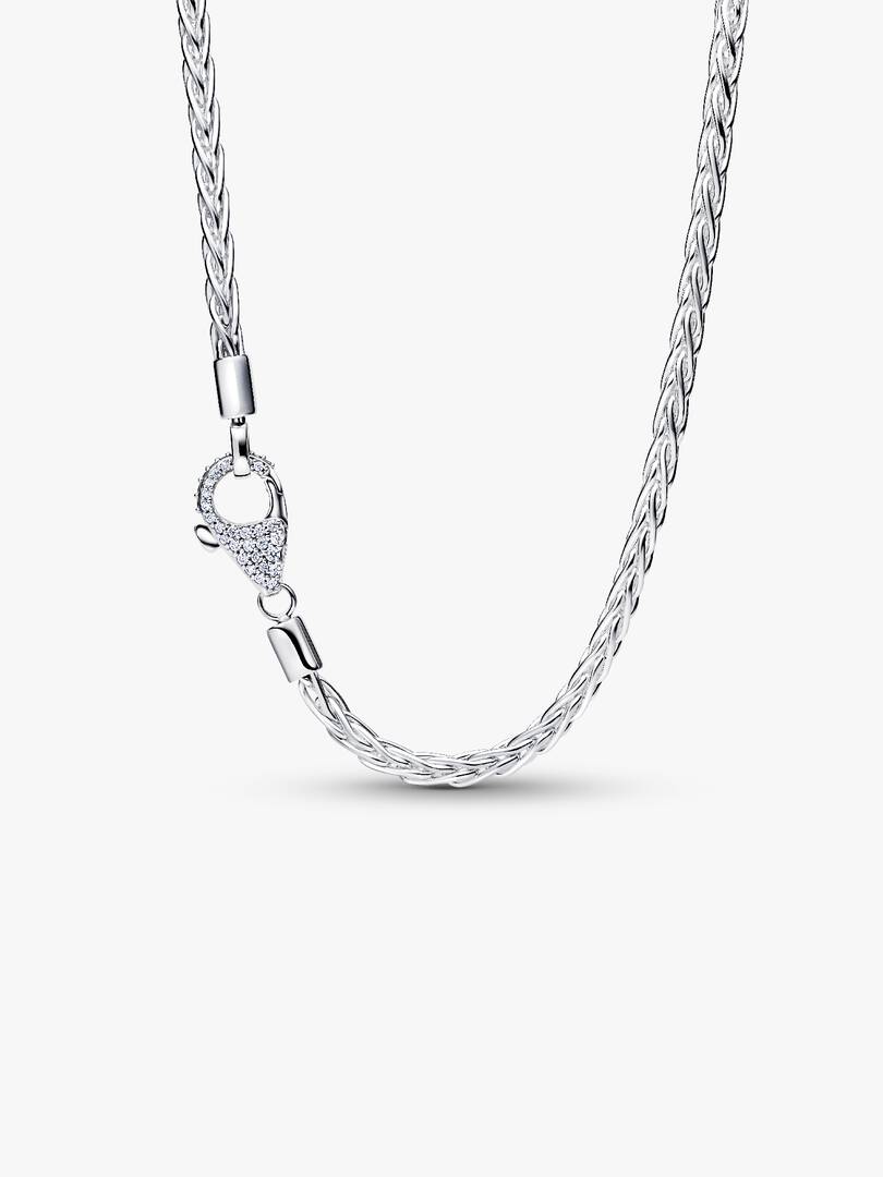 Collana Pandora Maglia Coda di Volpe con Chiusura Pavè 394463C01