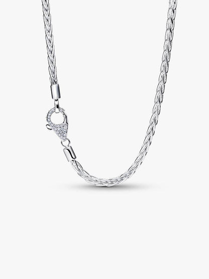 Collana Pandora Maglia Coda di Volpe con Chiusura Pavè 394463C01