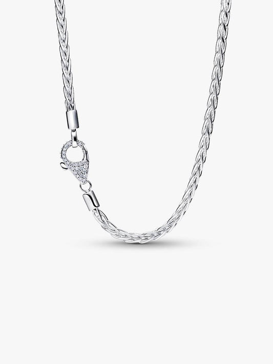 Collana Pandora Maglia Coda di Volpe con Chiusura Pavè 394463C01