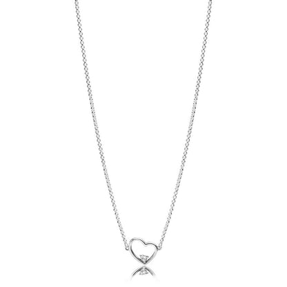 Collana Pandora con pendente Cuori Asimmetrici Luminosi 397797CZ-45