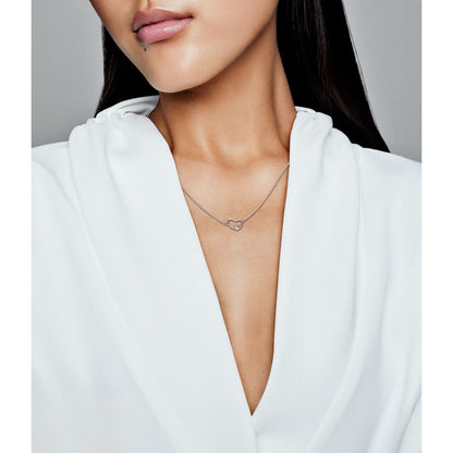 Collana Pandora con pendente Cuori Asimmetrici Luminosi 397797CZ-45