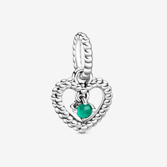 Charm Pendente Pandora A Cuore Verde Bosco Decorato Con Sfere 798854C05