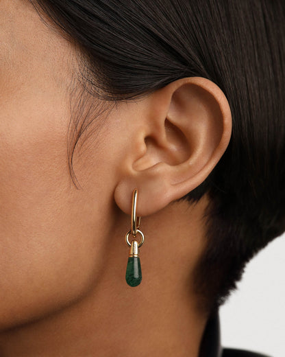 Piercing PD PAOLA Green Aventurine Jupiter Single Hoop PGB1-094-U