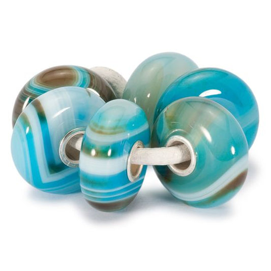 Bead Trollbeads Set Blue Agate Stripes TSTBE-00003