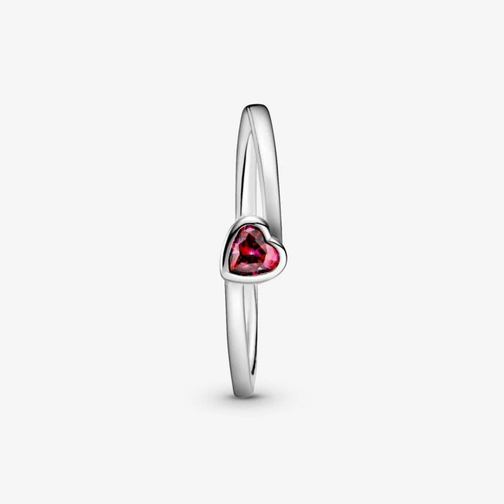 Pandora Red Oblique Heart Solitaire Ring 199267C01