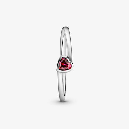 Pandora Red Oblique Heart Solitaire Ring 199267C01