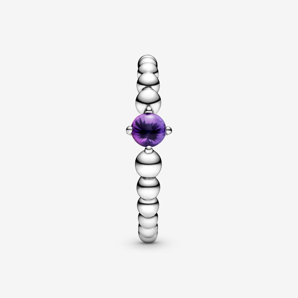Anello Pandora Viola Decorato con Sfere 198598C03