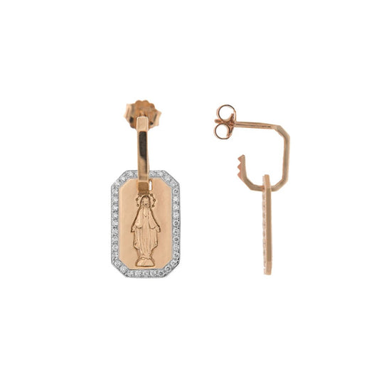 Mono Orecchino Rue Des Mille Medaglia Madonnina ORZ-009RTMDAU-MNG