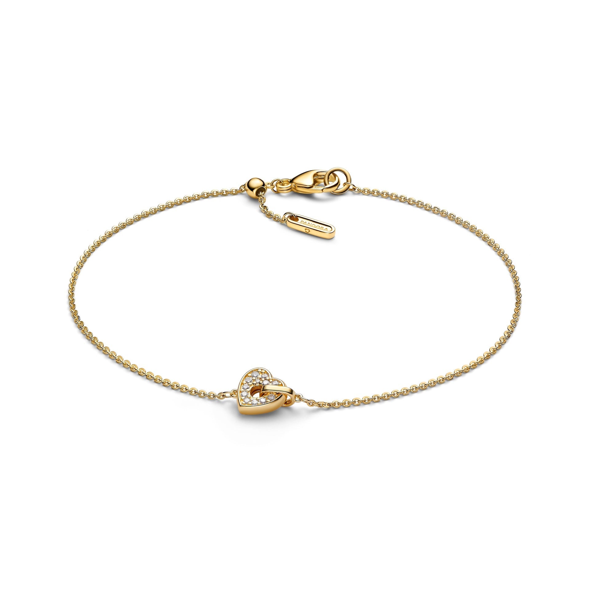 Bracciale Pandora Talisman Cuore in oro 14k con pavé di diamanti creati in laboratorio - 554788C01