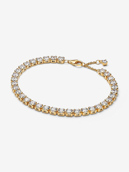 Bracciale Pandora Tennis con Pietre grandi Placcatura in Oro 14k