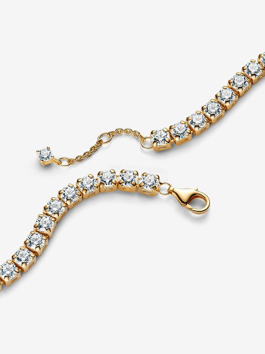 Bracciale Pandora Tennis con Pietre grandi Placcatura in Oro 14k