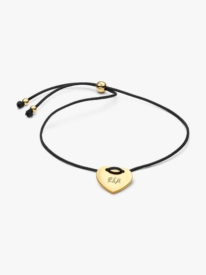 Bracciale Pandora Regolabile Cordino Nero con Cuore da incidere 564420C01