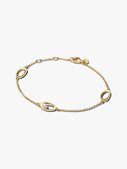 Bracciale Pandora Ovali Linea Sinuosa e Perla D'Acqua Dolce Coltivata 564677C01