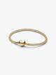 Bracciale Pandora Maglia Mesh con pietre luminose e Chiusura a Cuore Placcatura in Oro 14k 564971C01