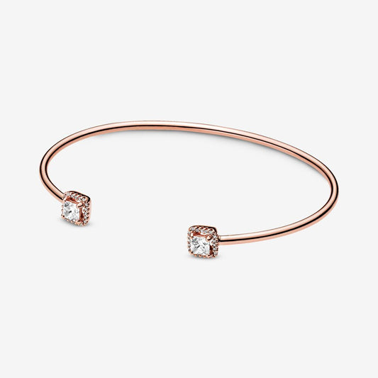 Bracciale Rigido Aperto Pandora Eleganza Scintillante Rose 588508C01