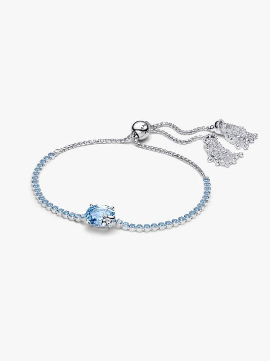 Bracciale Bridgerton, Tennis regolabile con Cristalli Azzurri e Ape 594401C01
