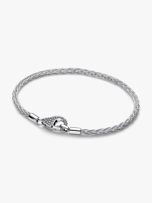 Bracciale Pandora Maglia Coda di Volpe con Chiusura Pavè 594462C01