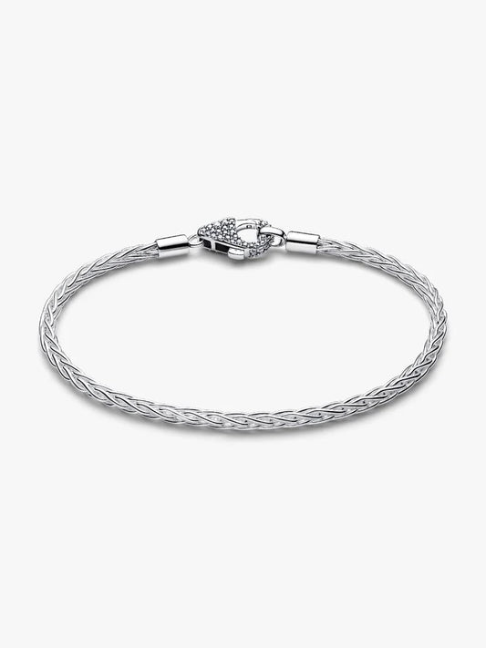 Bracciale Pandora Maglia Coda di Volpe con Chiusura Pavè 594462C01