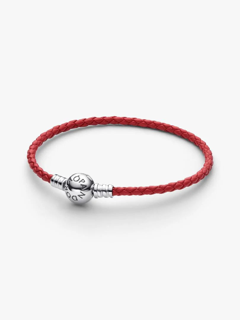 Bracciale Pandora Moments in Pelle Rosso 594558C01